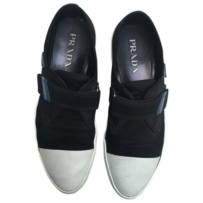 Pre-owned Prada Cloth Low Trainers In Black
