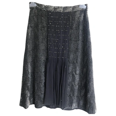 Pre-owned Blumarine Silk Mid-length Skirt In Grey