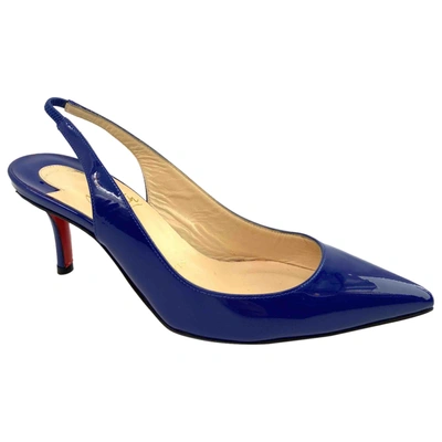 Pre-owned Christian Louboutin Patent Leather Heels In Blue