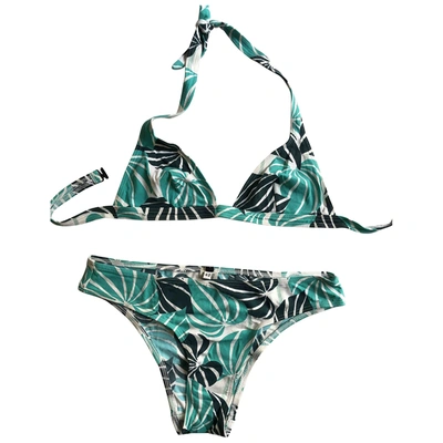 Pre-owned Laura Urbinati Turquoise Cotton - Elasthane Swimwear