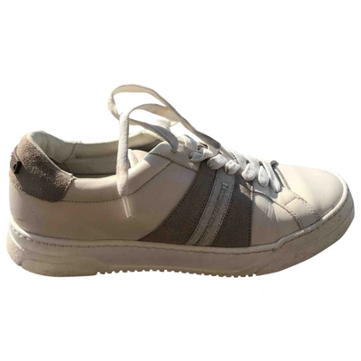 Pre-owned Peserico Leather Trainers In White