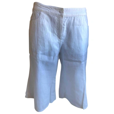 Pre-owned Armani Collezioni Linen Trousers In White