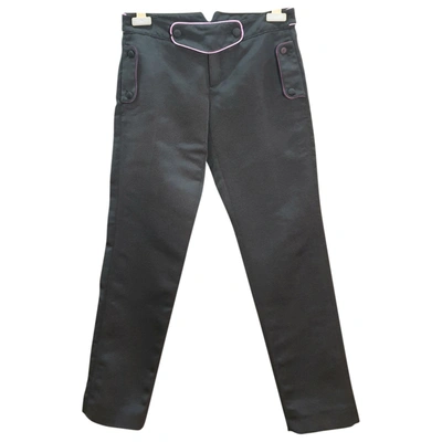 Pre-owned Gucci Silk Slim Trousers In Black