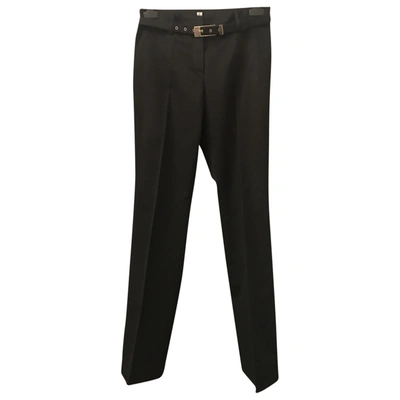 Pre-owned Trussardi Straight Trousers In Black