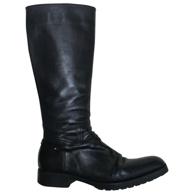 Pre-owned Gianmarco Lorenzi Leather Boots In Black
