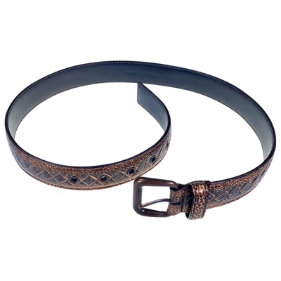 Pre-owned Bottega Veneta Leather Belt In Metallic