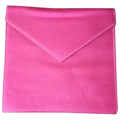 Pre-owned Versace Silk Clutch Bag In Pink
