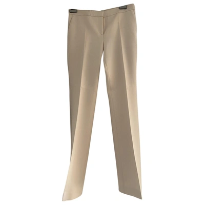 Pre-owned Versace Wool Straight Trousers In Pink