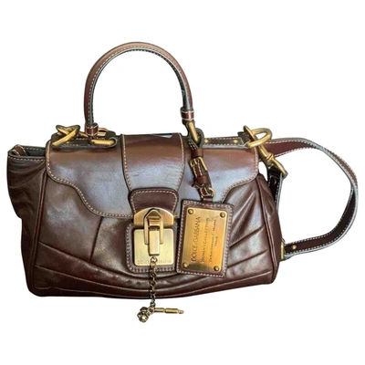 Pre-owned Dolce & Gabbana Leather Handbag In Brown