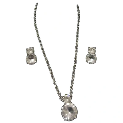 Pre-owned Swarovski Crystal Necklace In Silver