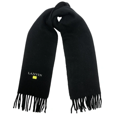 Pre-owned Lanvin Wool Scarf & Pocket Square In Black