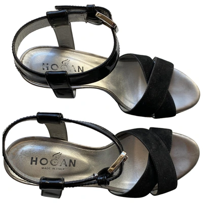 Pre-owned Hogan Sandals In Black