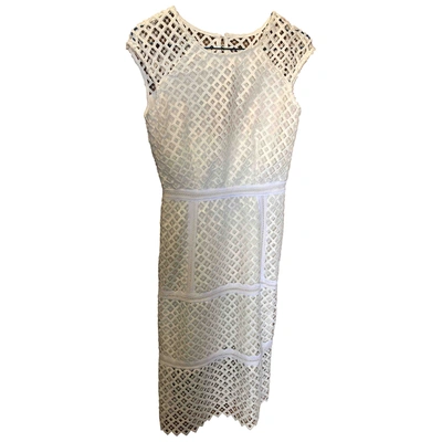 Pre-owned Pedro Del Hierro Lace Mid-length Dress In White