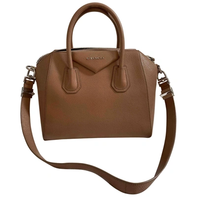 Pre-owned Givenchy Antigona Leather Handbag In Camel
