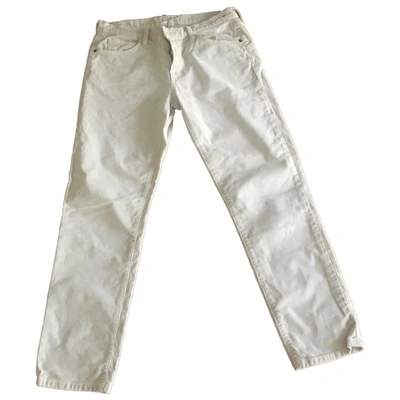Pre-owned Current Elliott Straight Jeans In Beige