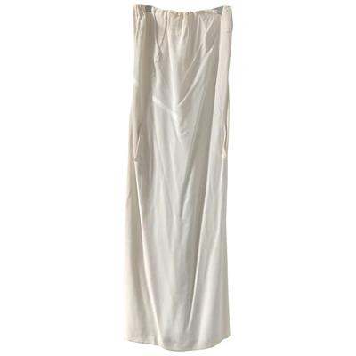 Pre-owned Brunello Cucinelli Silk Mid-length Dress In Beige