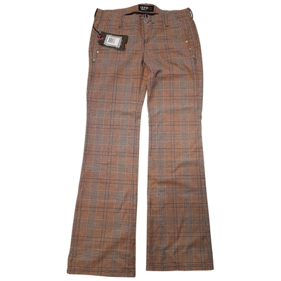 Pre-owned Guess Straight Pants In Brown
