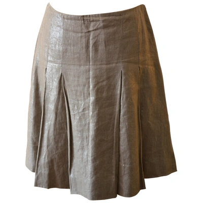 Pre-owned Etro Linen Mid-length Skirt In Beige