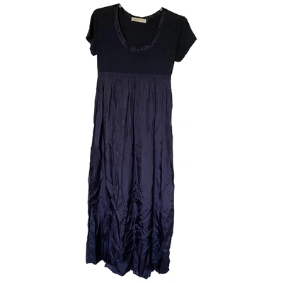 Pre-owned Sacai Luck Maxi Dress In Navy