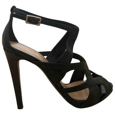 Pre-owned Emporio Armani Leather Sandal In Black