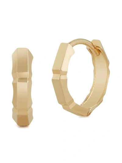 Mateo 14kt Yellow Gold Faceted Huggie Earrings
