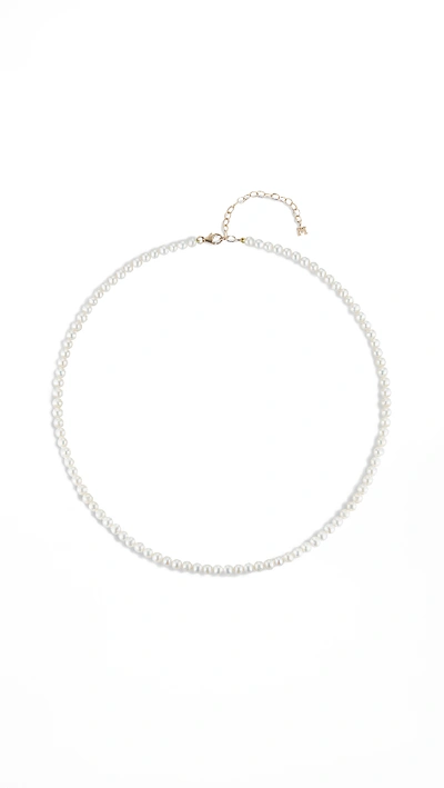 Mateo 14ct Gold Pearl Beaded Choker In White