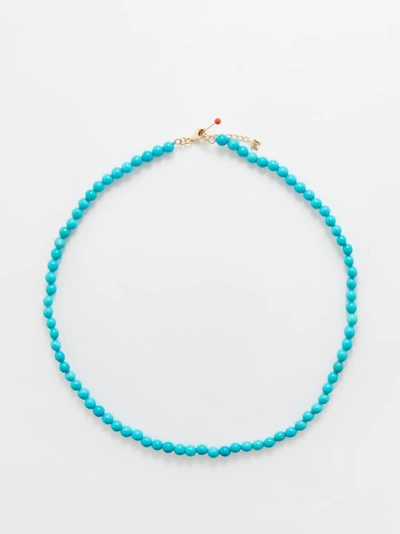 Mateo 14kt Yellow Gold Turquoise Beaded Necklace