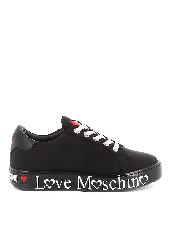 Love Moschino Heart And Logo Sneakers In Black | ModeSens