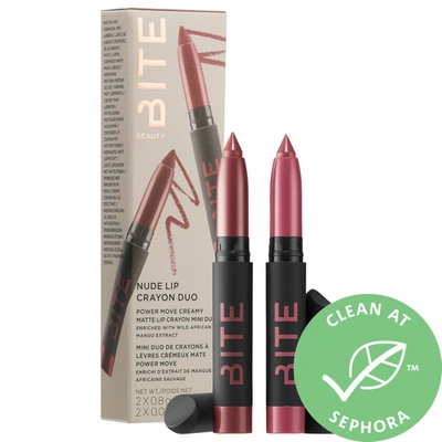 Bite Beauty Mini Nude Lipstick Crayon Duo Set Nonino/ Glacé 2 X 0.02 oz/ 0.8 G