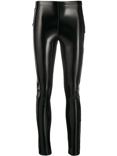 Karl Lagerfeld Studio Kl Patent Slim Leggings In Black
