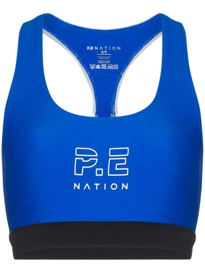 P.e Nation Max Incline Sports Bra In Blue