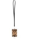 Dolce & Gabbana Black Leopard Print Leather Card Holder In Animal Print