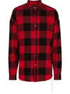 Mastermind Japan Skull Check Cotton Shirt In Red
