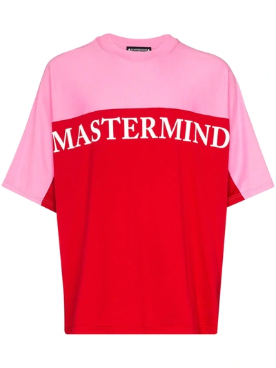 Mastermind Japan Panelled Logo-print T-shirt In Pink