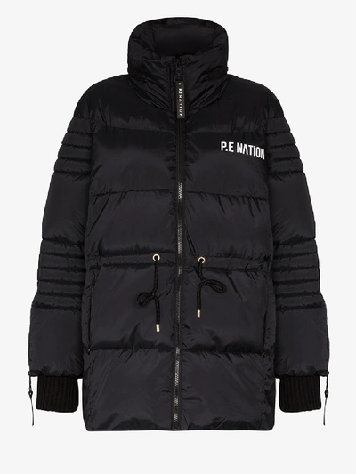 P.e Nation Ramp Run Logo-print Puffer Jacket In Black