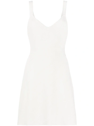 Pinko Slanting Ajour Knitted Dress In White