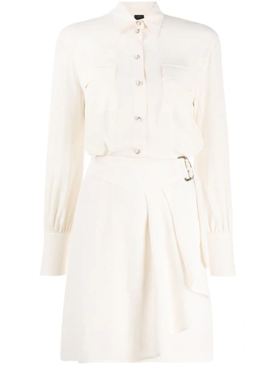 Pinko Buckled Waist Dress In White