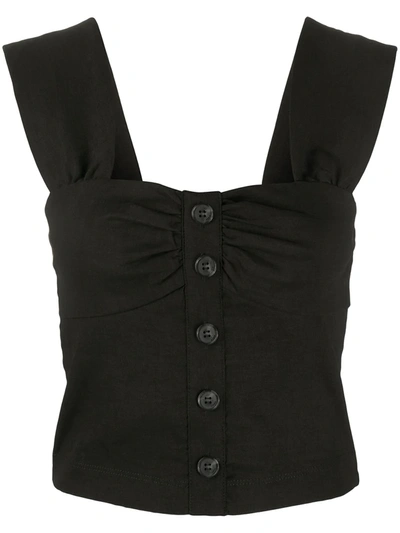 Pinko Button From Cropped Camisole In Black