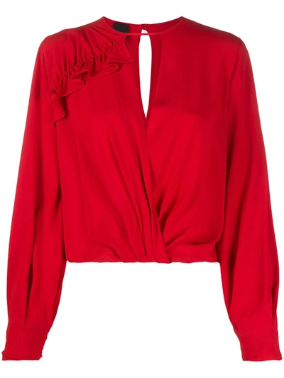 Pinko Wrap-style Blouse In Red