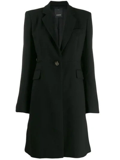 Pinko Single Breasted Tailored Coat In Black