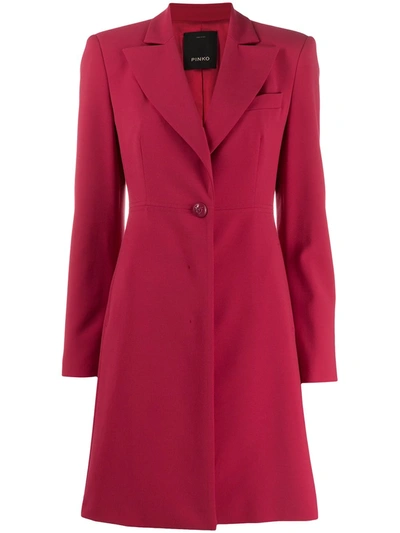 Pinko Single-breasted Tailored Coat In Red
