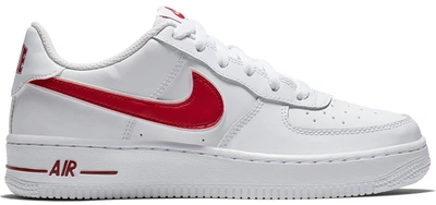 Pre-owned Nike Air Force 1 Low White Gym Red (gs) In White/white-gym Red