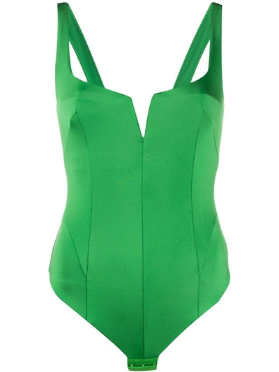 Galvan Corset Bodysuit In Green | ModeSens