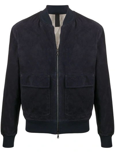 Orciani Suede-effect Bomber Jacket In Blue
