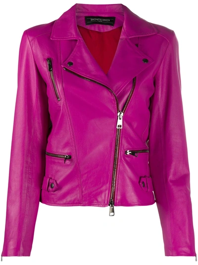 Simonetta Ravizza Fitted Biker Jacket In Pink