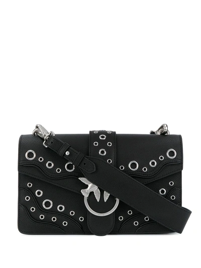 Pinko Love Stud-embellished Crossbody Bag In Black