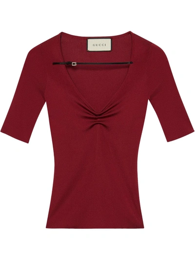 Gucci Strap Detail Top In Red