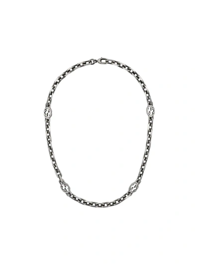 Gucci Gg Chain Choker In Silver