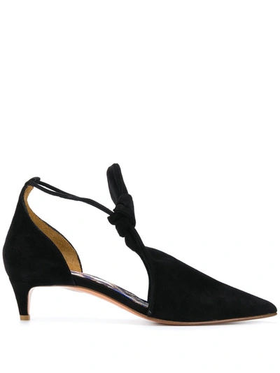 Forte Forte Pointed Suede Sandals In Black