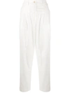 8pm High-waisted Tapered-leg Trousers In Neutrals